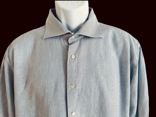 SuitSupply Mens Striped Egyptian Cotton Dress Shirt Size 45/17.25 XXL - Picture 5 of 10