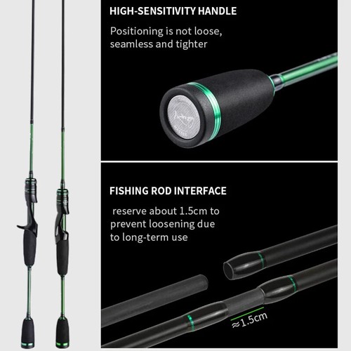 Fishing Rods 5'5" 5'9" Casting Spinning Rod Lure Rod Ultra light 2 Sections Pole - Picture 5 of 48