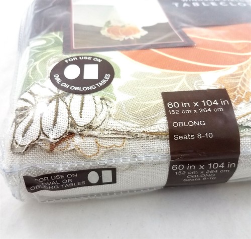 Windsor Fields Thanksgiving Pumpkins Harvest Cutwork Tablecloth Oblong 60x104 - Bild 6 von 6