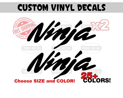 2x Kawasaki Ninja Decals Kawasaki Ninja Stickers (1 set) Helmet