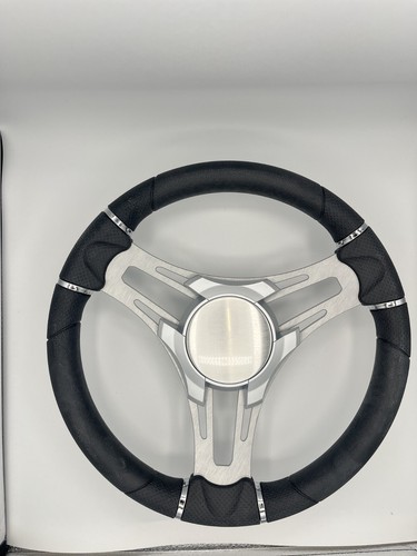 Verona Boat Steering Wheel Brushed Aluminum Spokes Urethane Rim KEYED or SPLINED - Picture 7 of 23