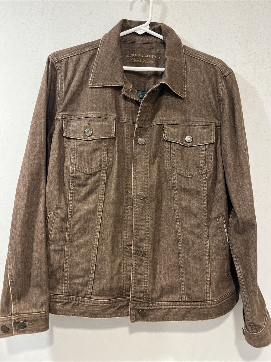 Lauren Jeans Co. Ralph Lauren Jacket Brown Denim Metal Lauren Jeans Co. Ralph Lauren Jacket Brown Denim Metal