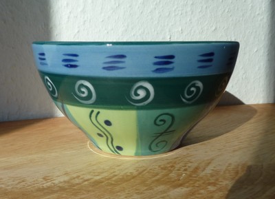 KAPULA Müslischale ''Blue and Green'', ca. 13cm  Ceramics Schale Handarbeit -NEU-