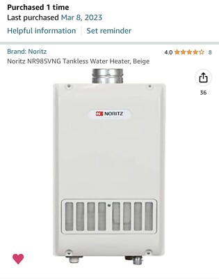 Noritz NR98-SV-NG Tankless Water Heater for sale online | eBay