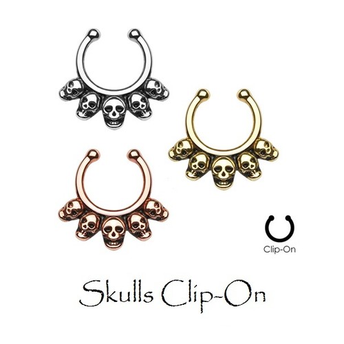 Fake Septum Ring - 200+ Designs/Colours Clip-On Gem Nose Hoop Indian Non-Pierced - Picture 37 of 44