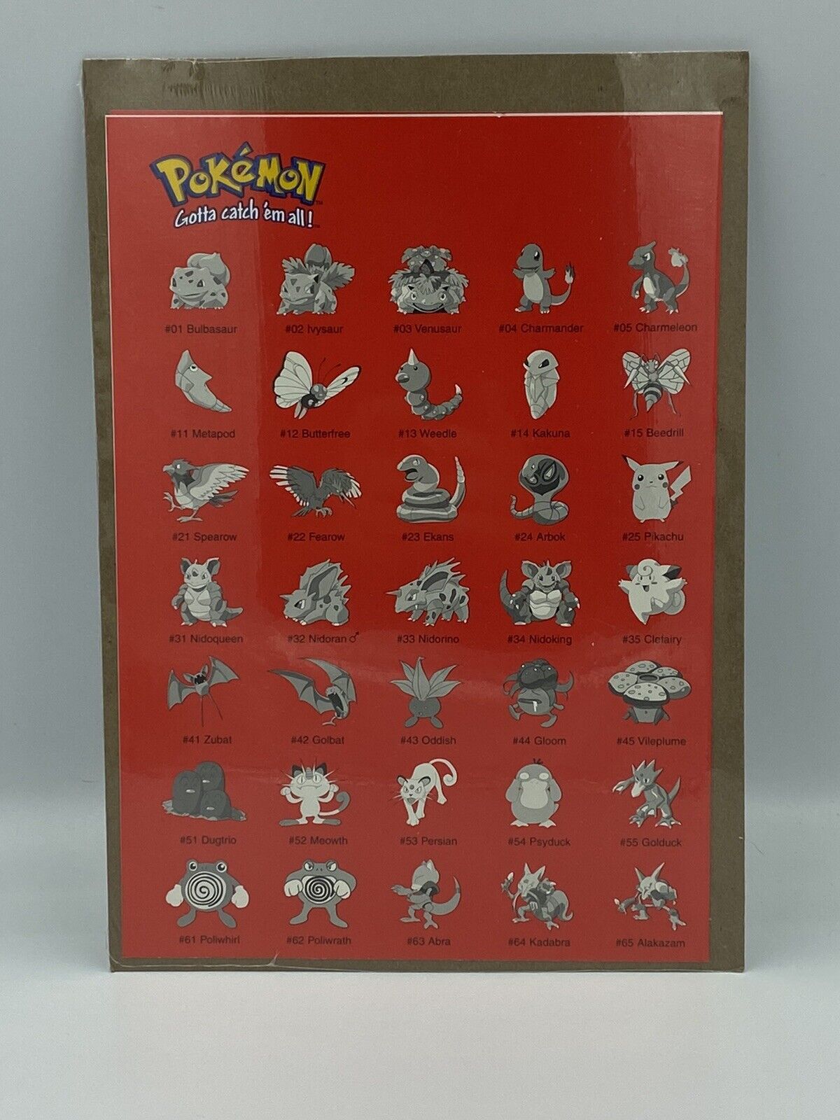 Vintage Original 150 Pokemon Pokedex Poster With Stickers 1999 New