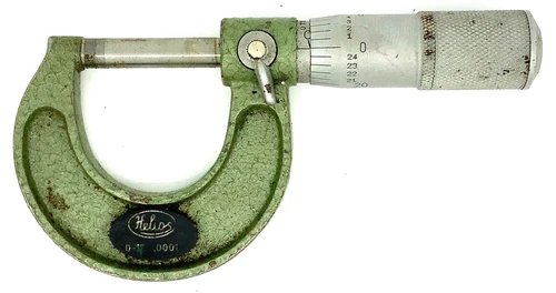 Helios Outside Micrometer, Inch, Friction Thimble, 0-1” .0001 Range