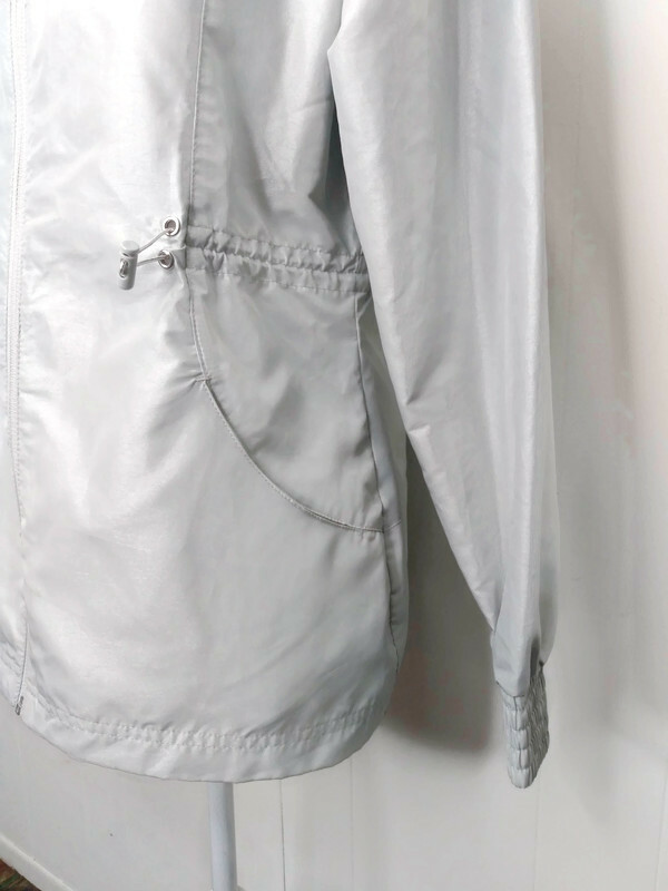 Fila Womens Small Silver Metallic Gray Windbreaker Jacket