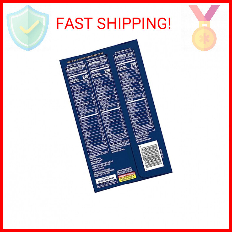 PLANTERS Variety Packs (Salted Cashews, Salted Peanuts & Honey Roasted