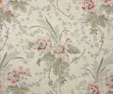 BALLARD DESIGNS LAURA FLORAL PARCHMENT MULTIPURPOSE DESIGNER FABRIC BY YARD 54"W
