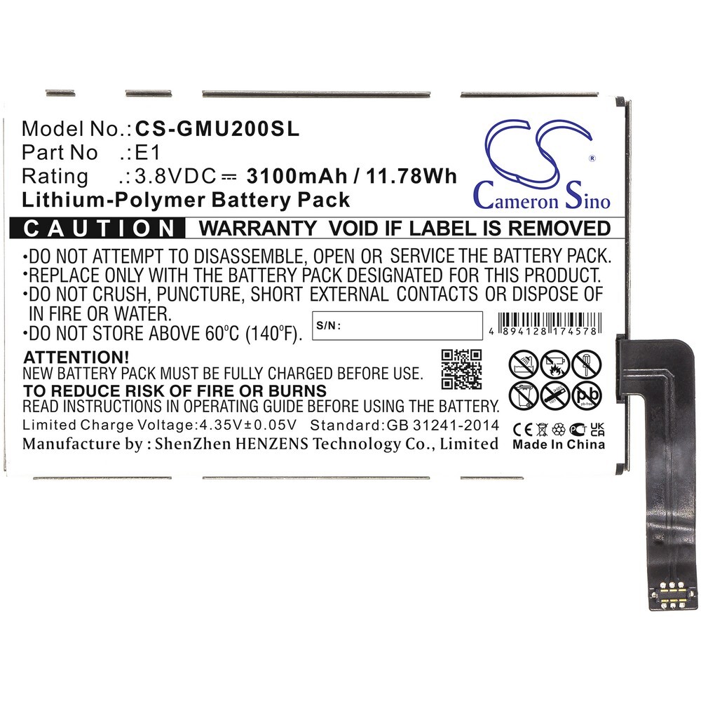 Batterie Cameron Sino 3100 MAh 3.8V | Pour E1, GLMU18A02, U2, U2CS, U2S | Remplacement