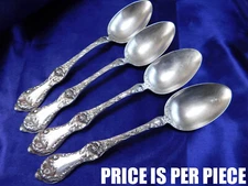 REED & BARTON LES CINQ FLEURS STERLING SILVER OVAL SOUP SPOON - GOOD CONDITION