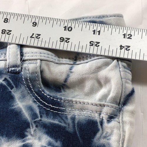 Jordache Girls size 7 Tie Dye Denim Blue Shorts 5 Pocket cuffed Zip up stretch - Picture 6 of 9