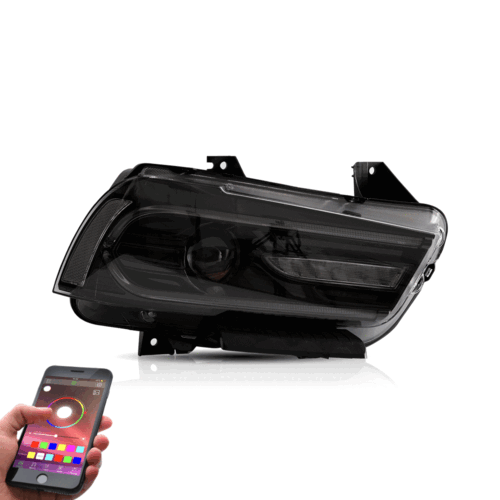 VLAND RGB Headlights For 2011-2014 Dodge Charger LED Projector Color Change Lamp - Foto 2 di 19