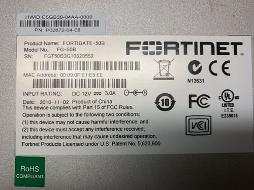 MODULE DE SÉCURITÉ PARE-FEU FORTINET FORTIGATE 50B, GESTION INTÉGRÉE DES MENACES - Photo 7/7