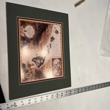 Mounted Map Of The Sandwich Isles By Artist/ Cartographer Blaise Domino