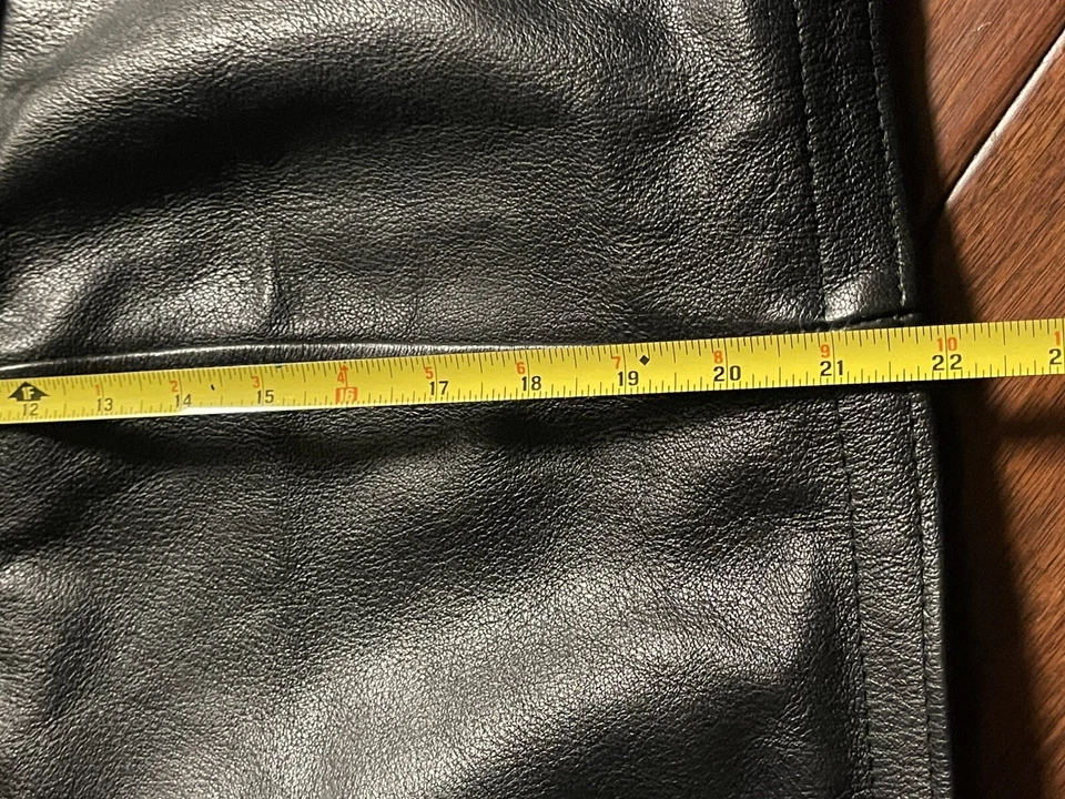 UNIVERSAL RIDER SIDE ZIP NEGRO CUERO CHAPS PANTALONES EQUIPO DE PROTECCIÓN TALLA MEDIANA Foto 4 de 4