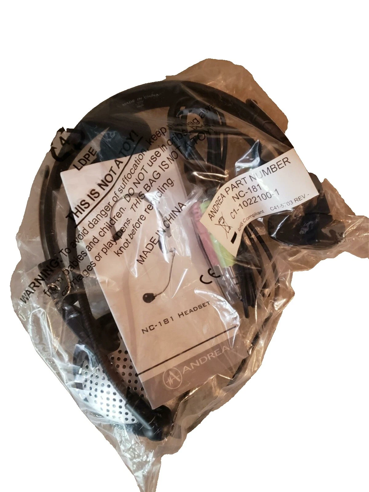 Гарнитуры для сотового телефона Andrea черные