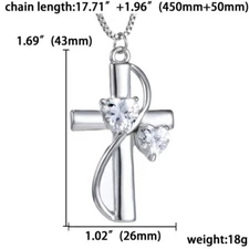 Stainless Steel Love Heart Cat Pendant Necklace Mother's Day Gift Women Jewelry