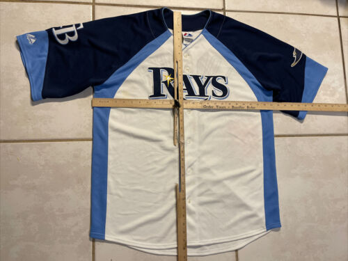 Rare Vintage MAJESTIC Tampa Bay Rays Evan Longoria #3 SEWN Jersey Men’s Large - Picture 13 of 16
