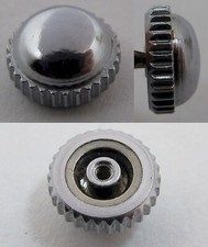Crown for watch in rhodium plated 5.2 millimeters Tap 10 fit big tube 2.5 mm