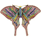 Crystal Rhinestone Butterfly Brooch Pin 2.75" Nwot Designer Style Ab Multicolor