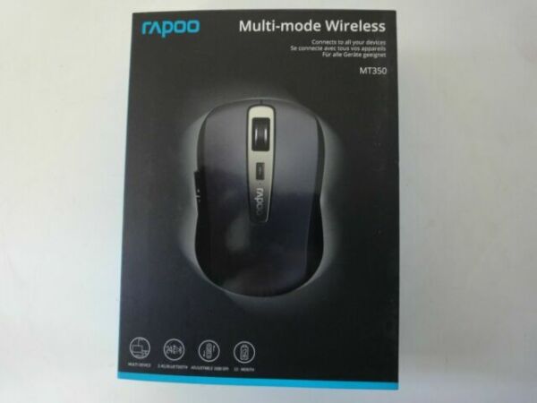 1600 DPI Mouse wireless Bluetooth e 2.4 GHz Wireless multi-modalità 2.4 GHz colore: Nero Rapoo MT350