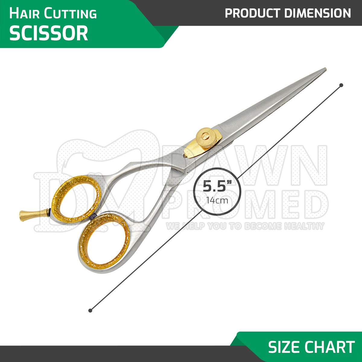 Professional Super Cut Hair Cutting Barber Scissors 5.5″ with gold