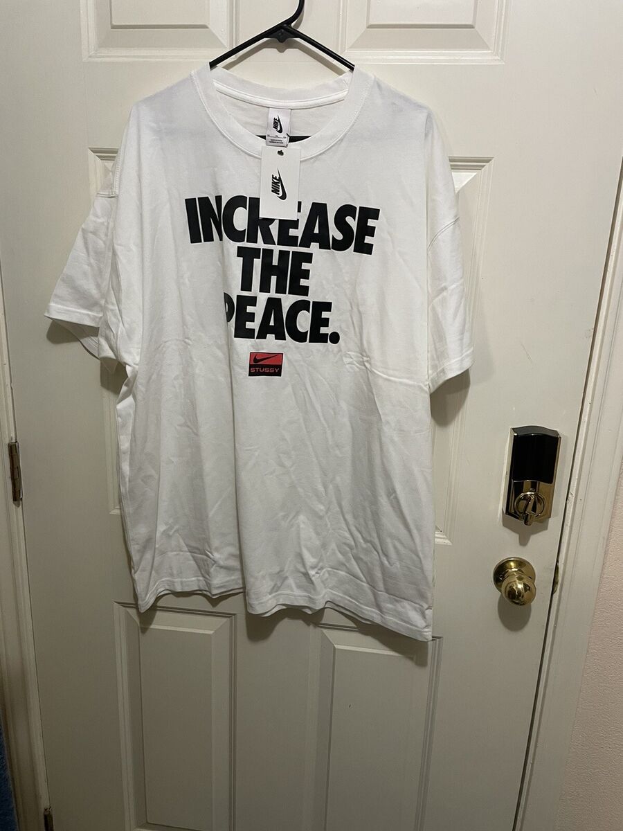 NWT Men's Nike X Stussy Increase The Peace T-Shirt White NWT Men's Nike X Stussy Increase The Peace T-Shirt White