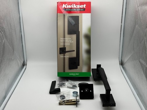 Kwikset San Clemente Handleset w Halifax Lever Matte Black No Deadbol READ