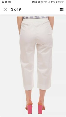 ALPHA STUDIO Capri Trousers Size 42 / M Stretch White Made in Italy