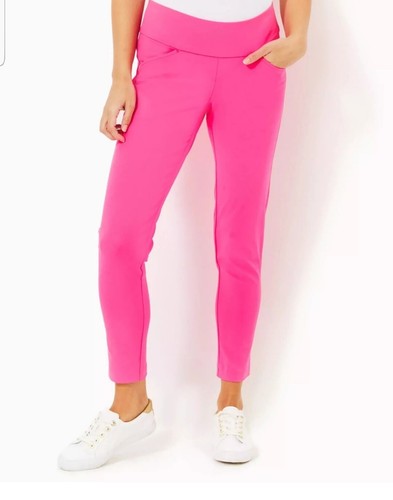 Lilly Pulitzer UPF 50+ Luxletic 28" Corso Pant Pull On Golf Aura Pink Sz 14 NWT