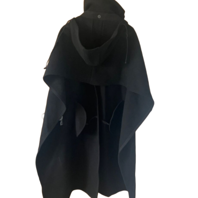 NWT ZARA $259 Wool Blend Hooded Cape ZW Collection Black