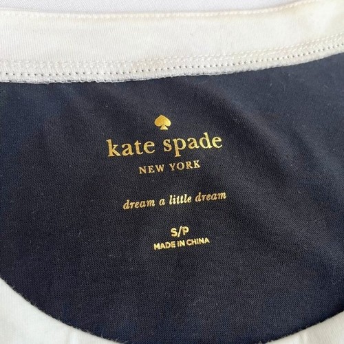 KATE SPADE EAT CAKE FOR BREAKFAST BLACK WHITE SLEEP DRESS - S - Picture 6 of 10