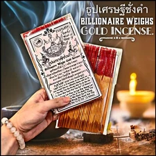 Billionaire Weighs Gold Incense 109 Sticks Wealth & Protection Thai Amulet