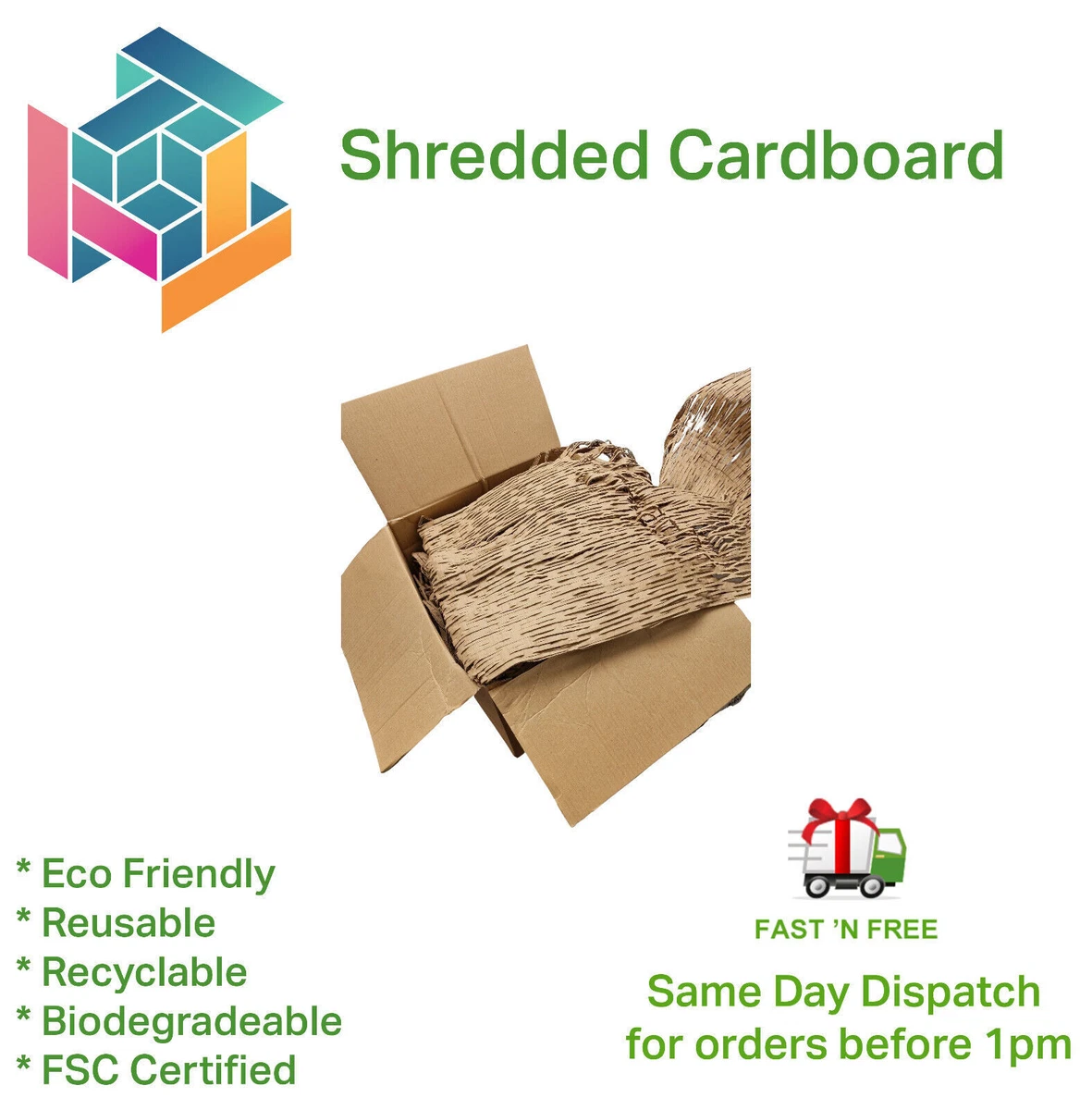 Shredded Cardboard Recycled Packaging Void Loose Fill 5KG 10KG 20KG 50KG