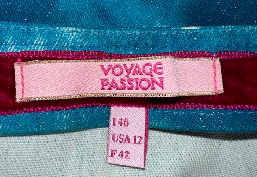 Rare Voyage Passion Size 12 Multicolor Embroidered Tie Dye Flared Jeans - Picture 3 of 14