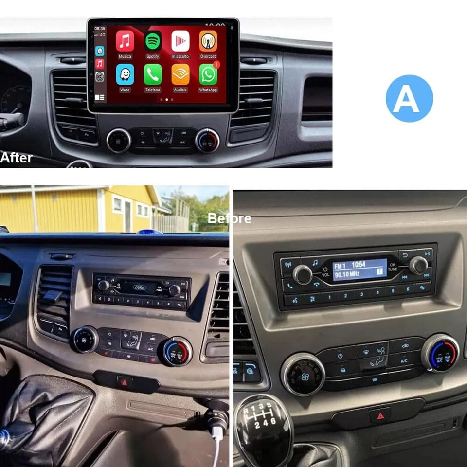10" 2+32GB Android Carplay W/Cam Radio GPS FM For Ford Transit 250 350 2020-2024 Foto 3 de 4