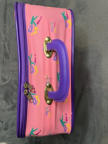 Vintage Kids Suitcase Bag 80’s 90’s Pink Purple Retro - Picture 5 of 13