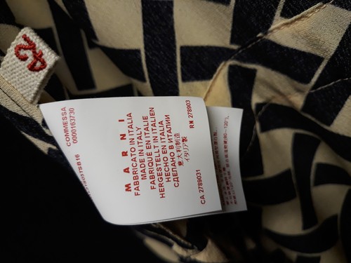 MARNI Cocktail Dress Beige & Black 100% Silk - Size EUR42 / Medium - Picture 8 of 9