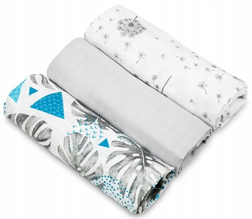 Squares Baby Muslin Nappies Soft Cloth Diaper Bibs Colourful 100% Cotton 3-PACK - Bild 4 von 36