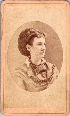 Pleasant Woman, Great Hairstyle, Necklace, Addison, NY, c1870 CDV Photo, #4635