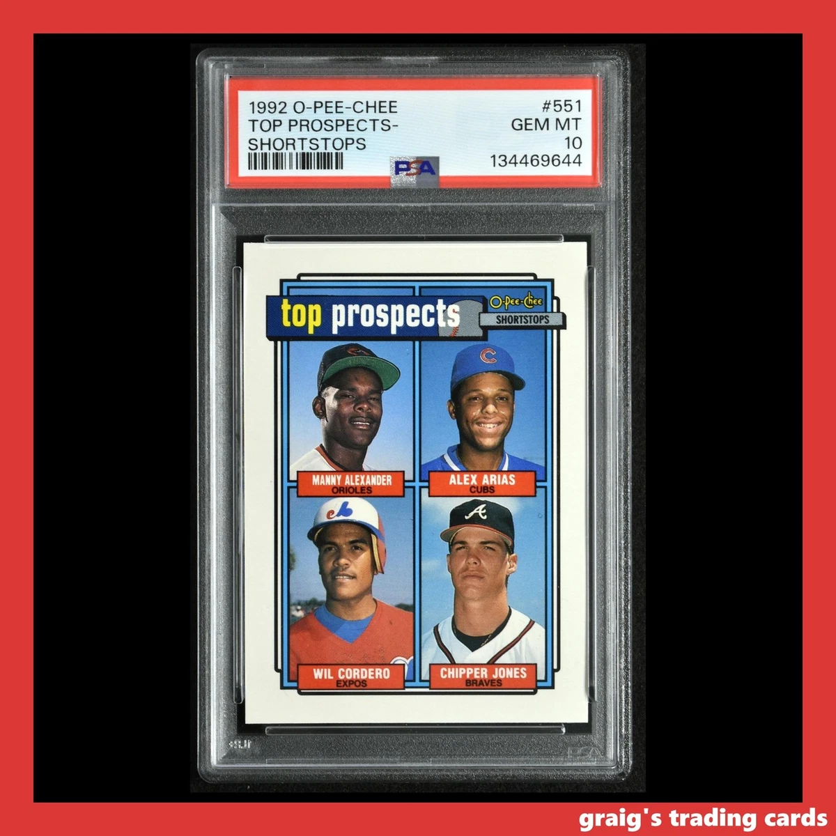 Chipper Jones Baseball Grade 10 Sports Trading Cards & Accessories