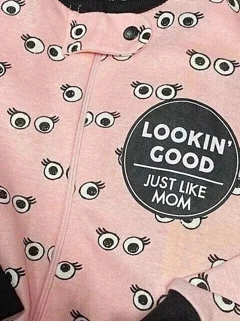 B8!¡GUAU! Pijama para dormir NUEVO CON ETIQUETAS 12-18M The Children's Place Girls ROSA OJOS GOOGLY Foto 2 de 4