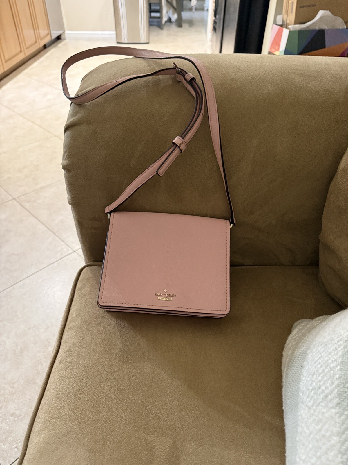 Kate Spade New York Pink Leather Flap Closure Small Crossbody Bag