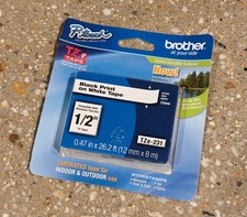Brother TZE231 Black Print on White Laminated Tape for P-touch Label Maker