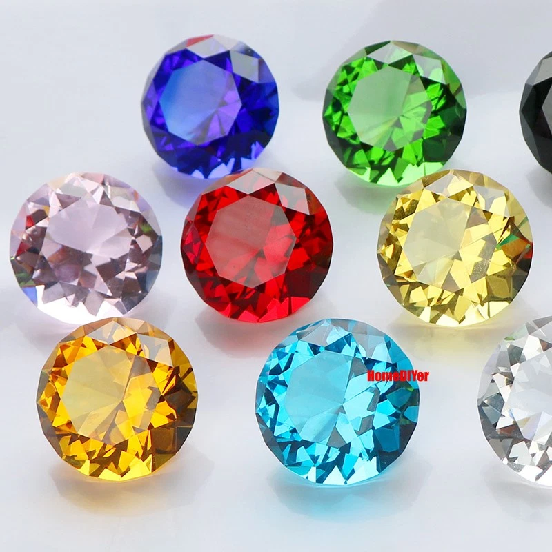 Diamantes de vidrio color 40 mm cristales dispersos diamante para decoración de mesa de boda Foto 3 de 4