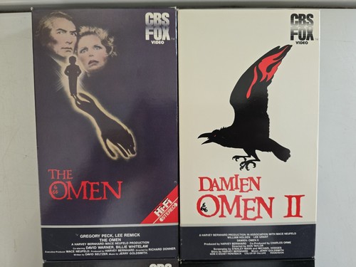 Original The Omen 1,2,3,4 VHS Lot CBS FOX Video Cassette Vintage Horror 1st Ed. - Picture 2 of 10