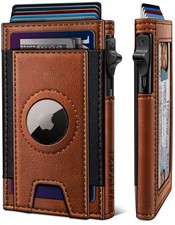 miyozi Airtag Wallet for Men, Slim Pop Up Credit one size, Brick Brown060