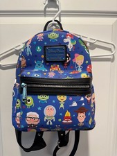 Disney Parks Loungefly Pixar Chibi Characters All-Over Print Mini Backpack